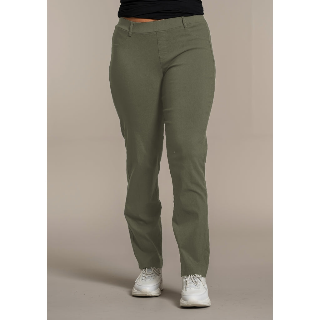 Pants w. wide legs Army Green