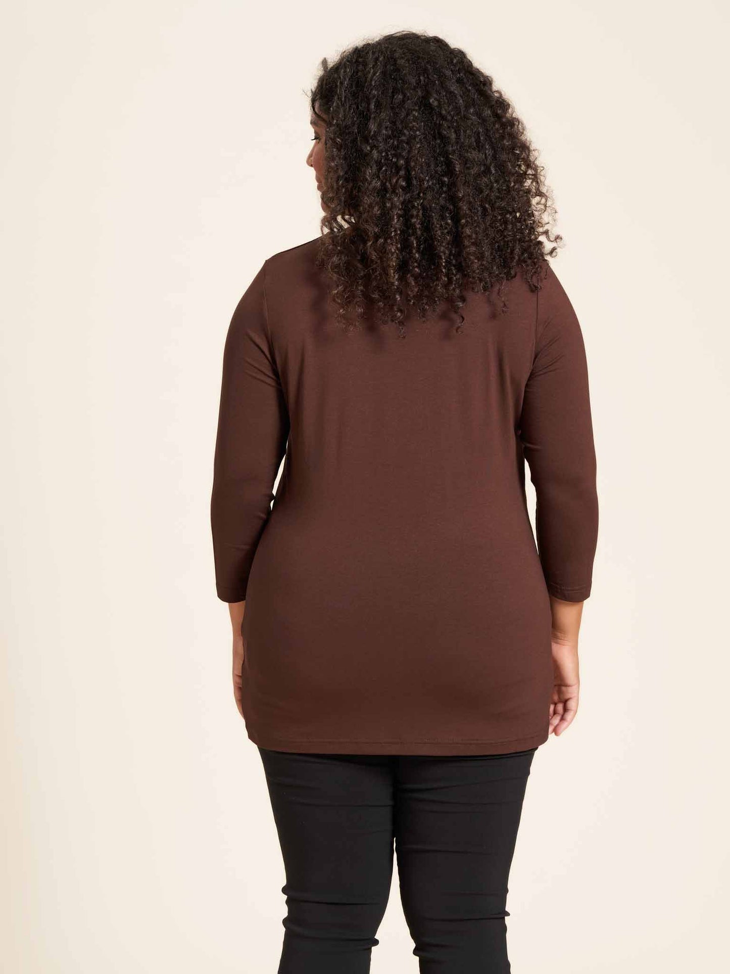 Sandgaard T-shirt med 3/4 ærmer T-Shirt Brown