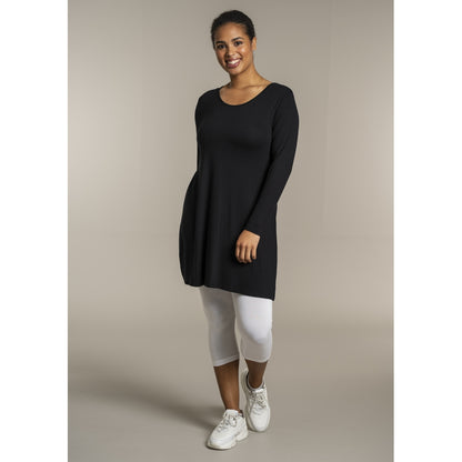 Sandgaard A-shape bluse med lange ærmer T-Shirt Black