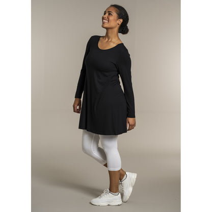 Sandgaard A-shape bluse med lange ærmer T-Shirt Black