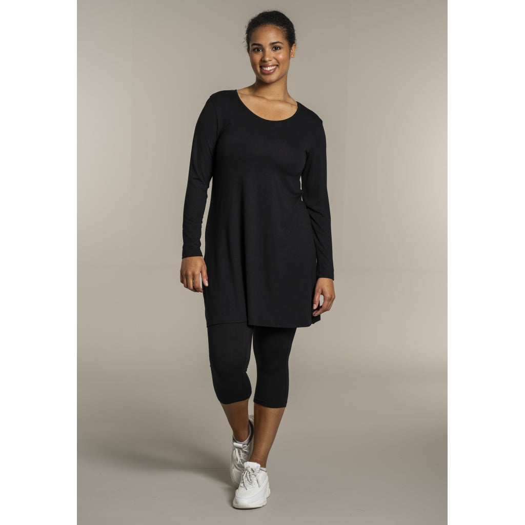 Sandgaard A-shape bluse med lange ærmer T-Shirt Black
