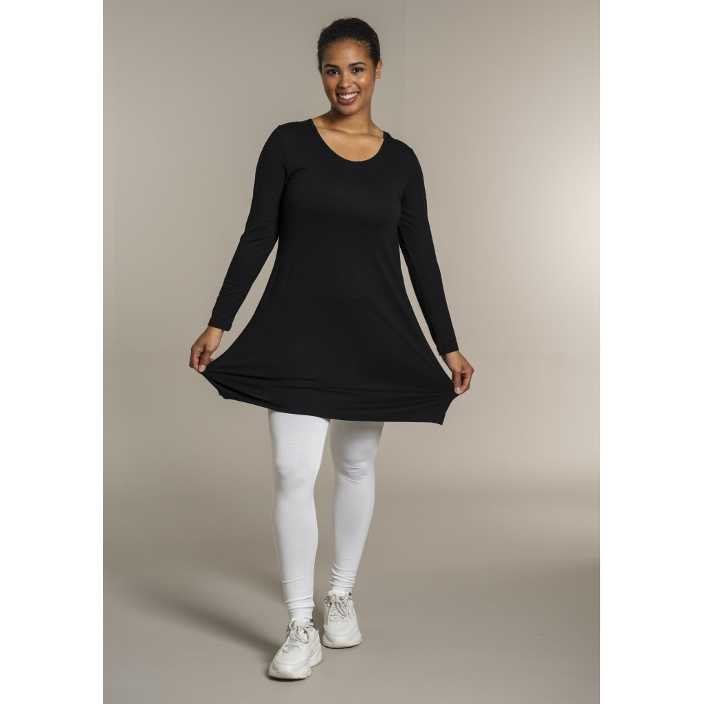 Sandgaard A-shape bluse med lange ærmer T-Shirt Black