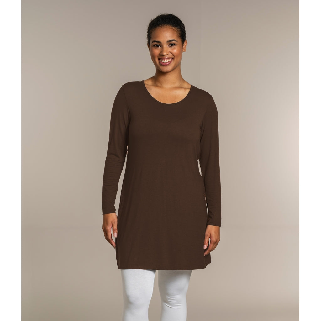 Sandgaard A-shape bluse med lange ærmer T-Shirt Brown