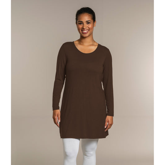 Sandgaard A-shape bluse med lange ærmer T-Shirt Brown