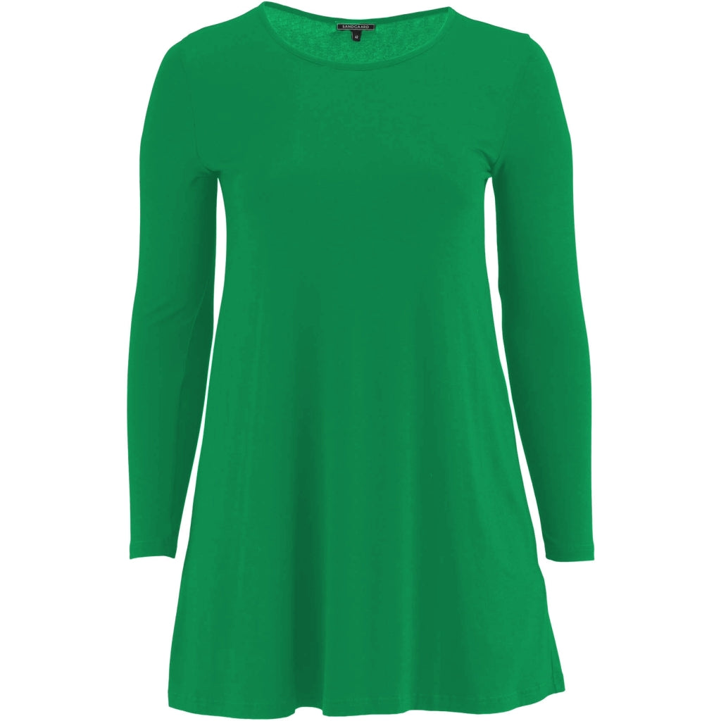 Sandgaard A-shape bluse med lange ærmer T-Shirt Grass green
