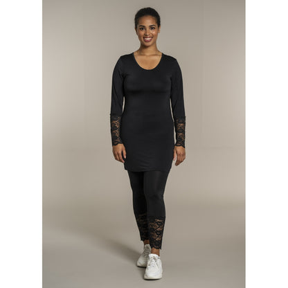 Sandgaard Bluse med blonde ærmer Top Black