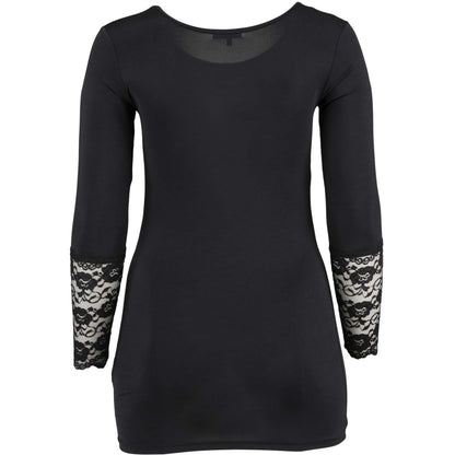 Sandgaard Bluse med blonde ærmer Top Black