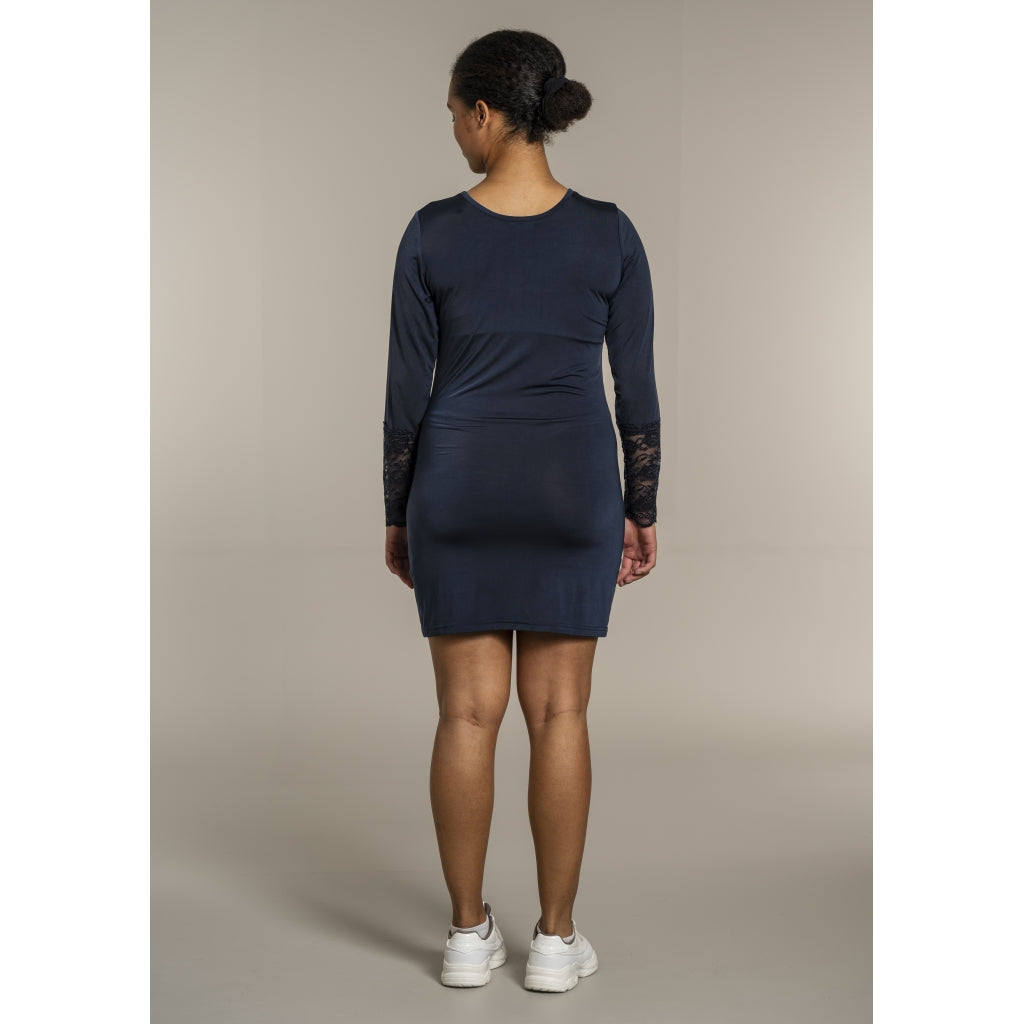 Sandgaard Bluse med blonde ærmer Top Dark Blue