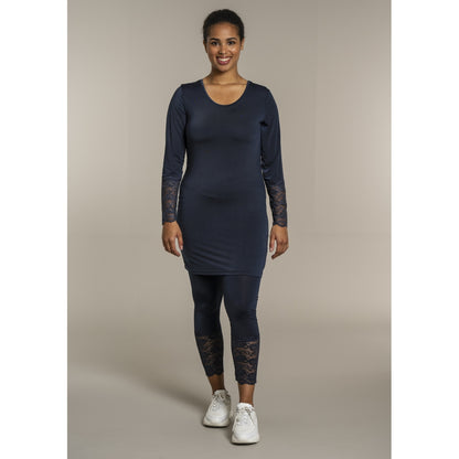 Sandgaard Bluse med blonde ærmer Top Dark Blue