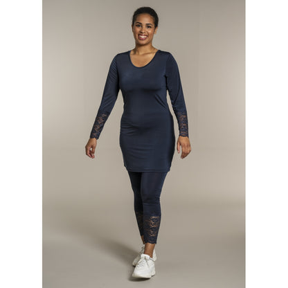 Sandgaard Bluse med blonde ærmer Top Dark Blue