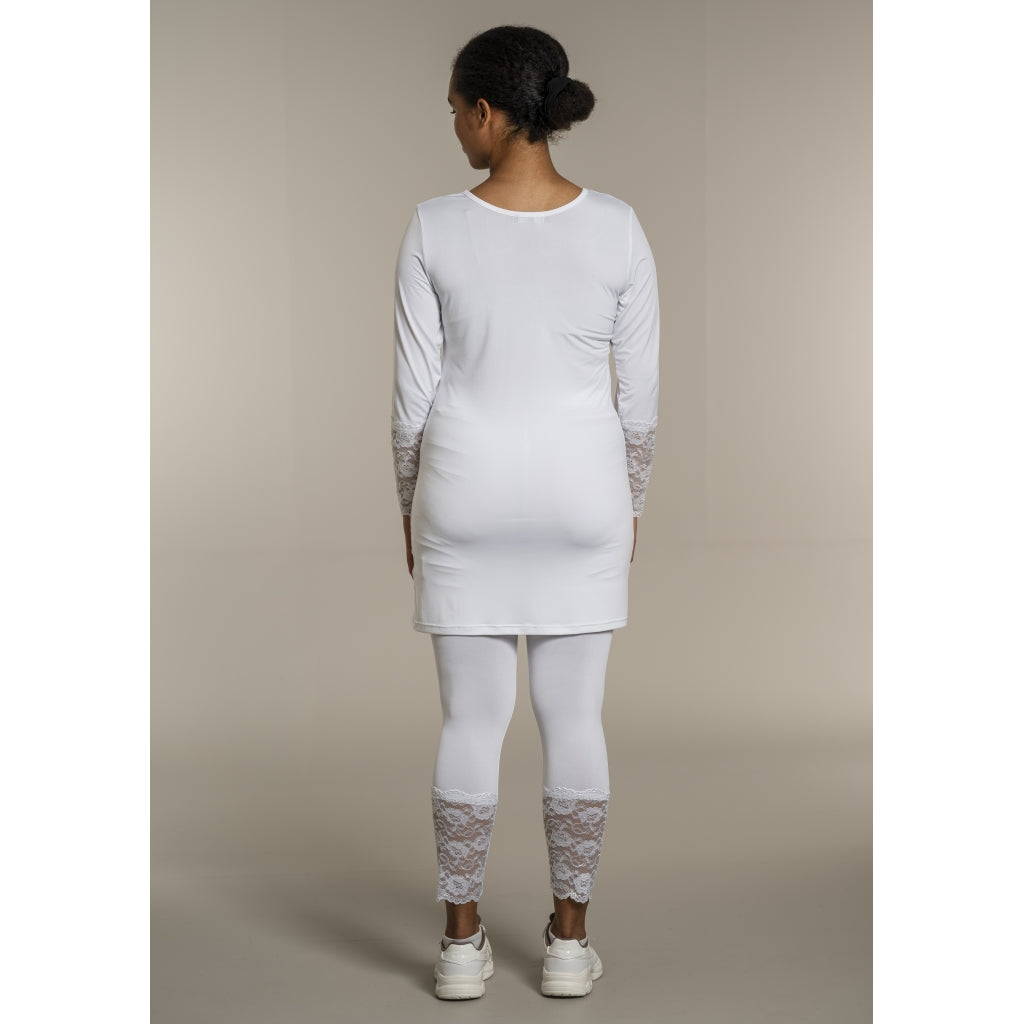 Sandgaard Bluse med blonde ærmer Top White