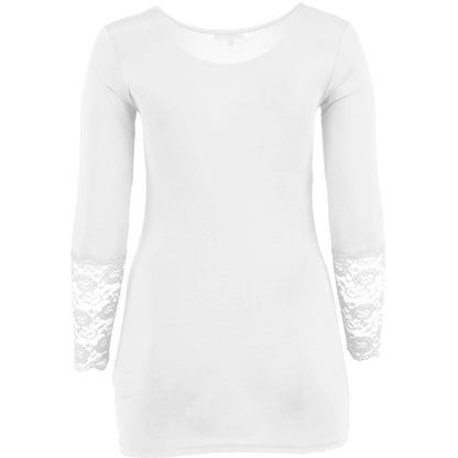 Sandgaard Bluse med blonde ærmer Top White