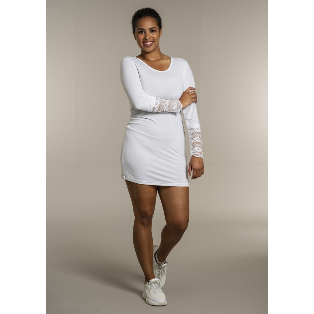 Sandgaard Bluse med blonde ærmer Top White