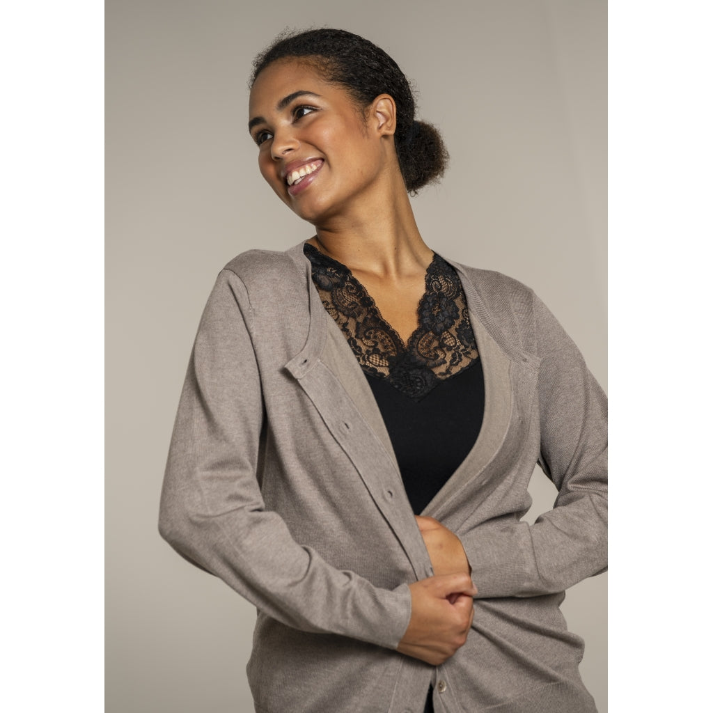 Sandgaard Cardigan Kort Cardigan Beige melange