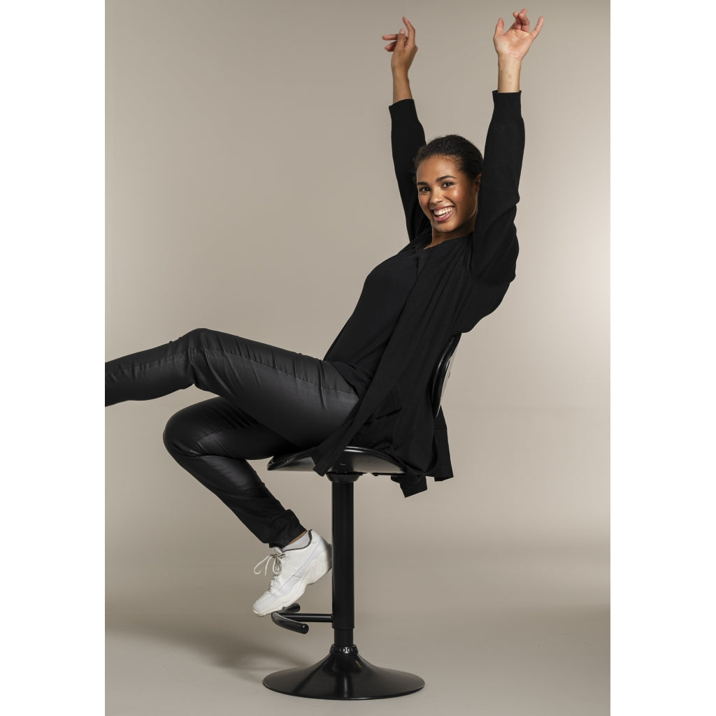 Sandgaard Lang cardigan med lommer Long Cardigan Black