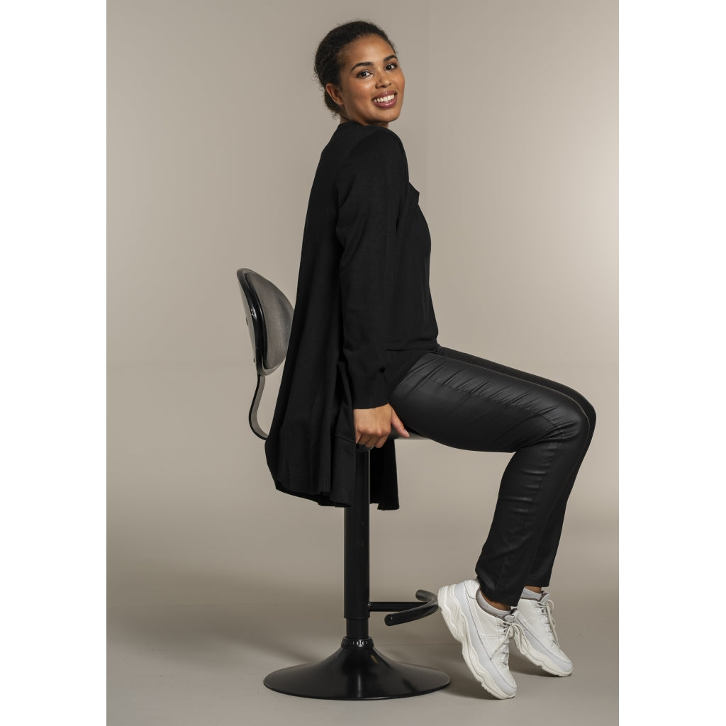 Sandgaard Lang cardigan med lommer Long Cardigan Black