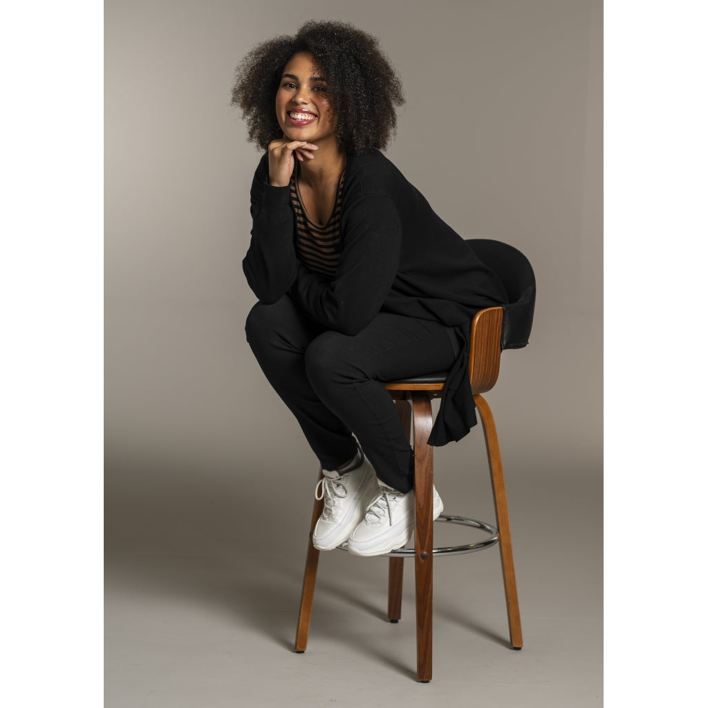 Sandgaard Lang cardigan med lommer Long Cardigan Black