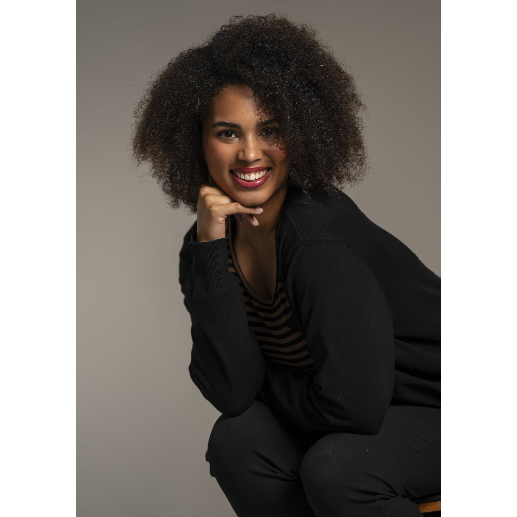 Sandgaard Lang cardigan med lommer Long Cardigan Black