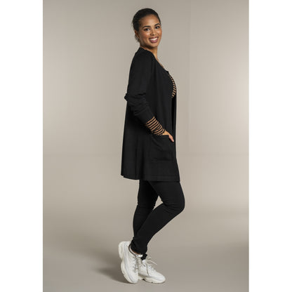 Sandgaard Lang cardigan med lommer Long Cardigan Black