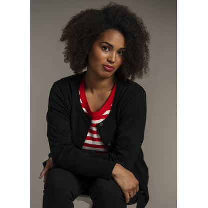 Sandgaard Lang cardigan med lommer Long Cardigan Black