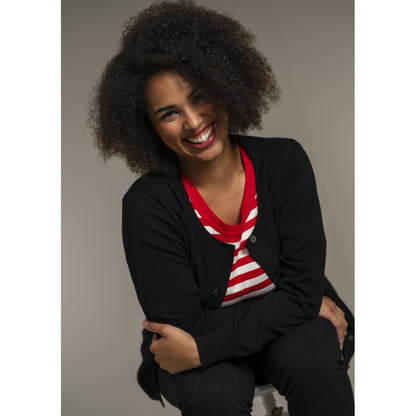 Sandgaard Lang cardigan med lommer Long Cardigan Black