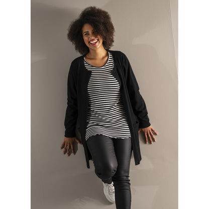 Sandgaard Lang cardigan med lommer Long Cardigan Black
