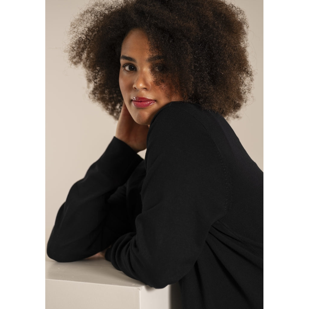 Sandgaard Lang cardigan med lommer Long Cardigan Black