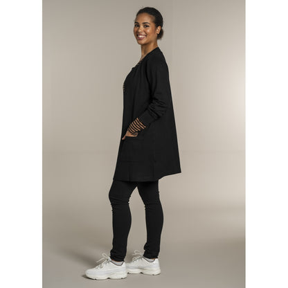 Sandgaard Lang cardigan med lommer Long Cardigan Black