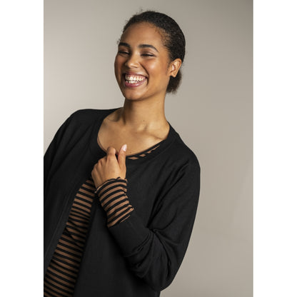 Sandgaard Lang cardigan med lommer Long Cardigan Black