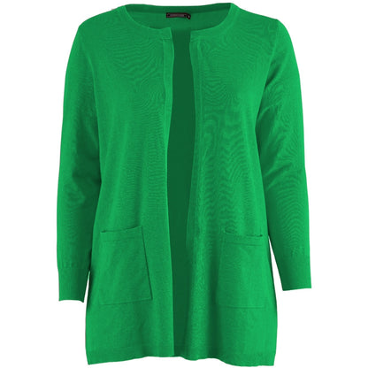 Sandgaard Lang cardigan med lommer Long Cardigan Grass green