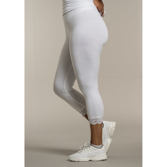 Sandgaard Leggings 3/4 with lace Leggings White