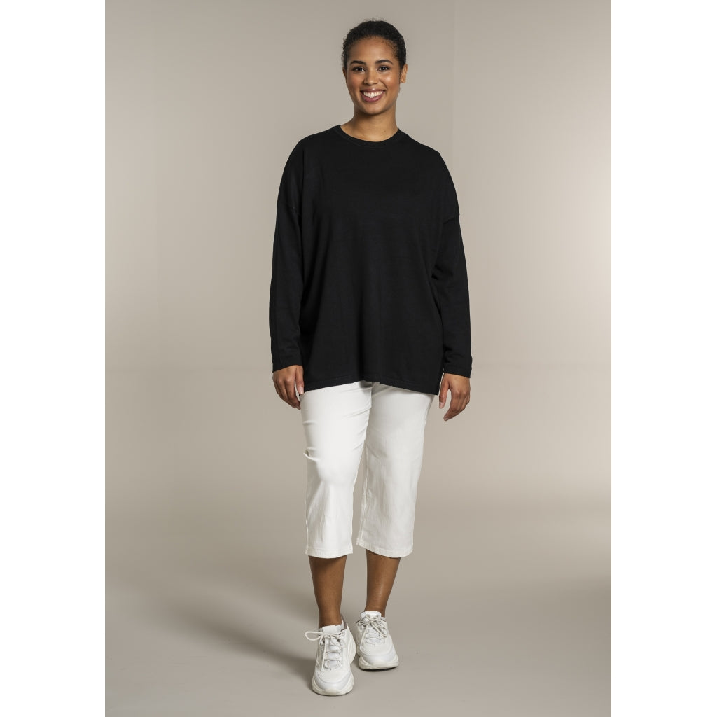 Sandgaard Strikket langærmet bluse Blouse Black
