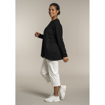 Sandgaard Strikket langærmet bluse Blouse Black