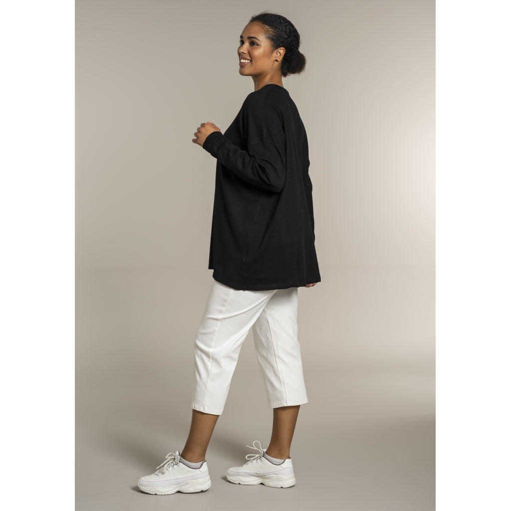 Sandgaard Strikket langærmet bluse Blouse Black