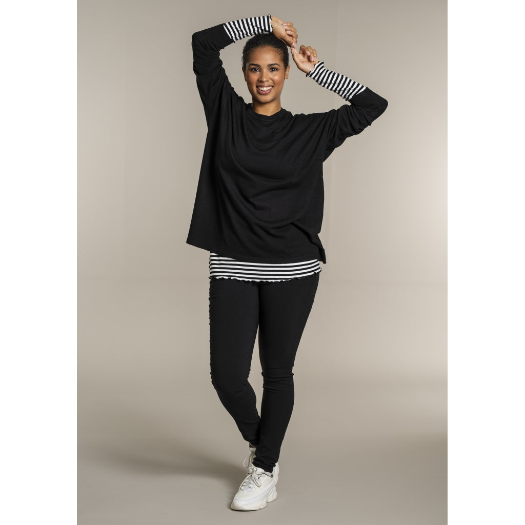 Sandgaard Strikket langærmet bluse Blouse Black