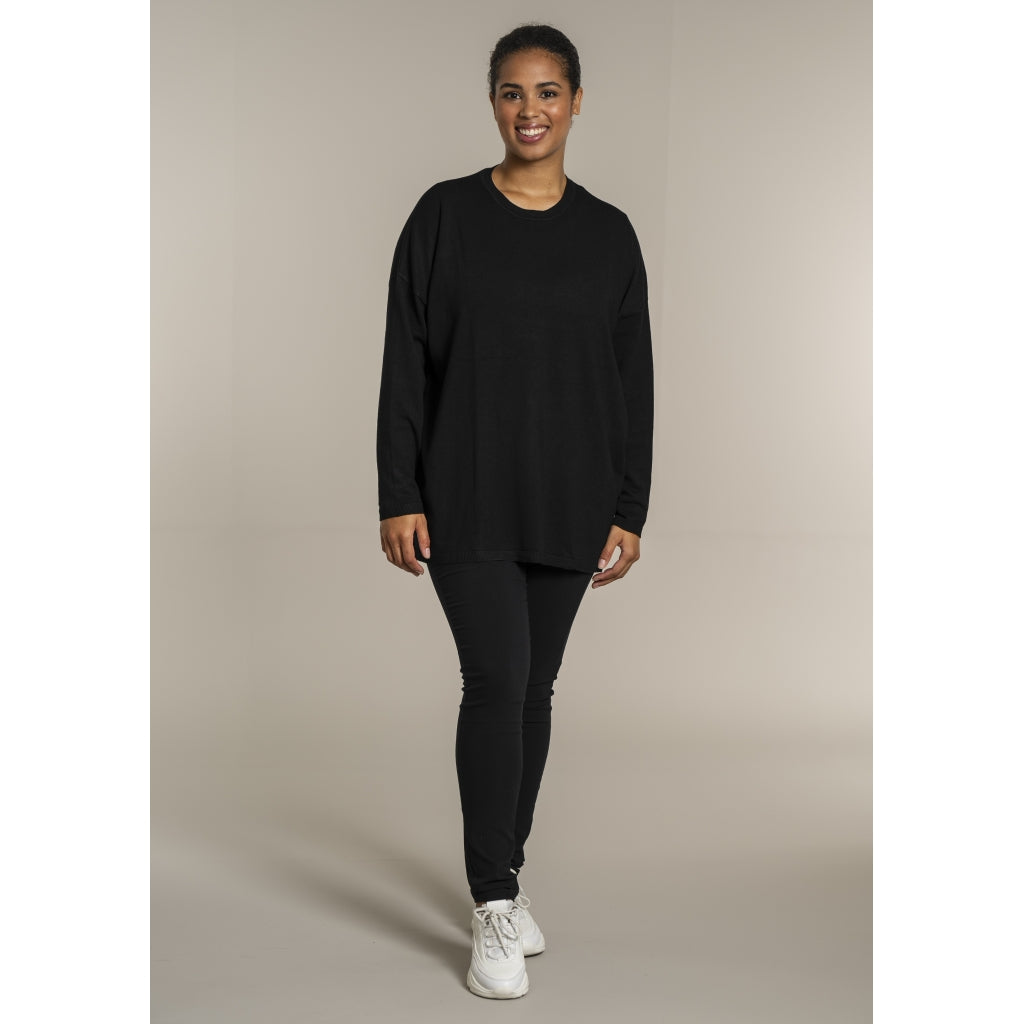 Sandgaard Strikket langærmet bluse Blouse Black
