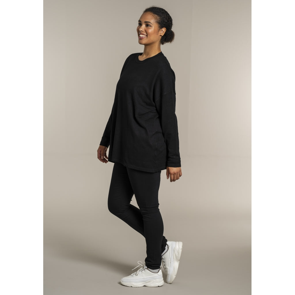 Sandgaard Strikket langærmet bluse Blouse Black