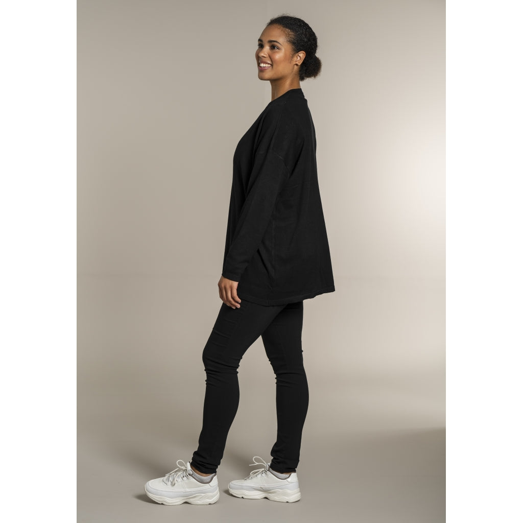 Sandgaard Strikket langærmet bluse Blouse Black