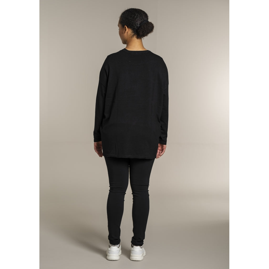 Sandgaard Strikket langærmet bluse Blouse Black