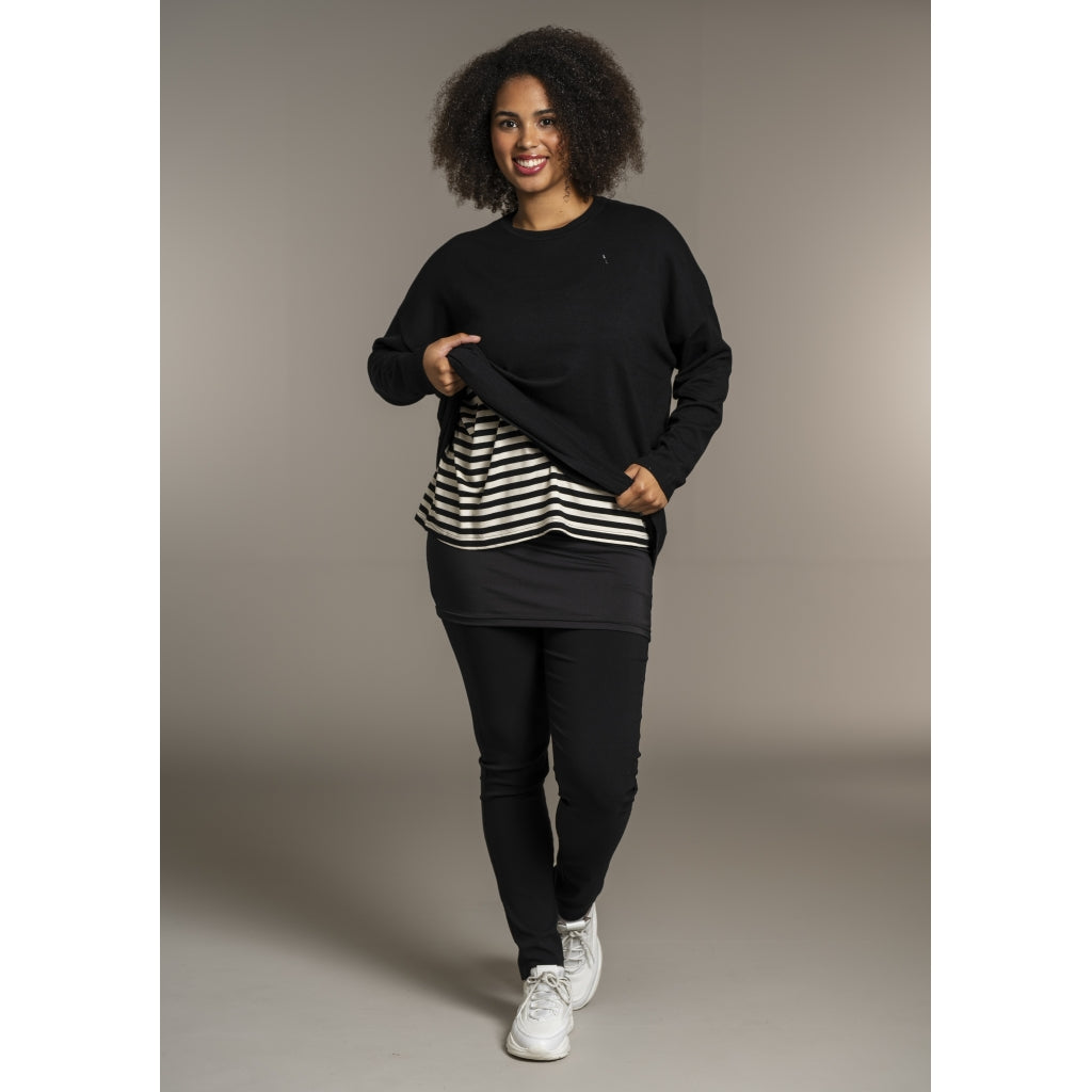 Sandgaard Strikket langærmet bluse Blouse Black