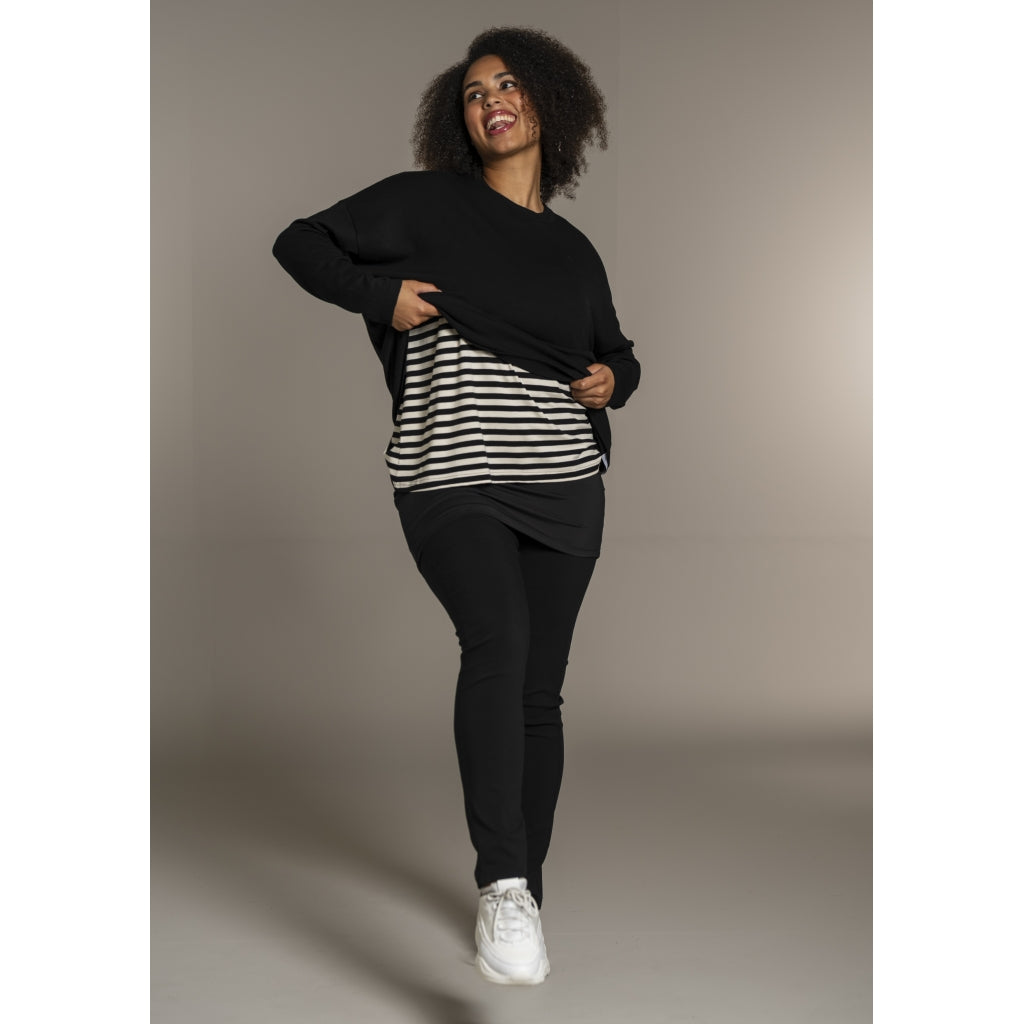 Sandgaard Strikket langærmet bluse Blouse Black