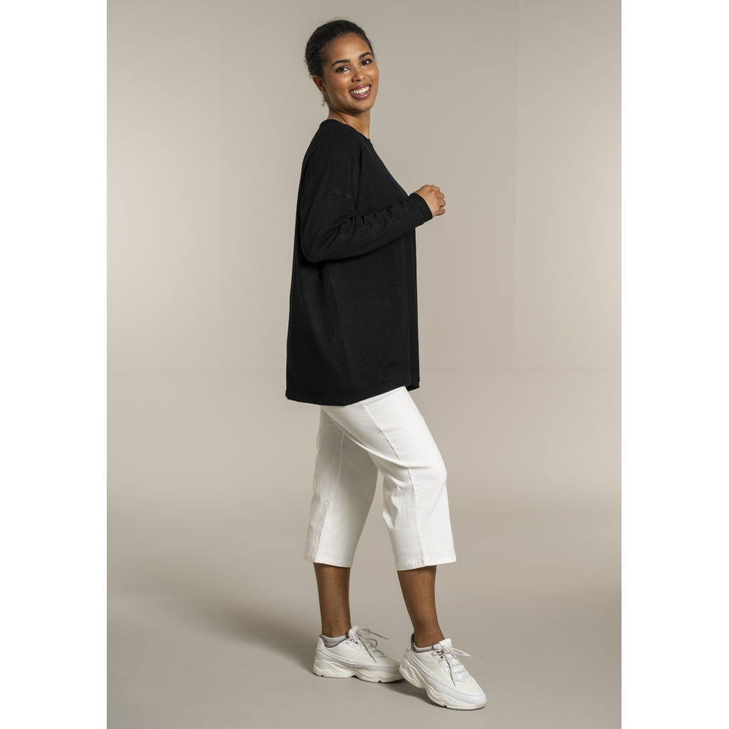 Sandgaard Strikket langærmet bluse Blouse Black
