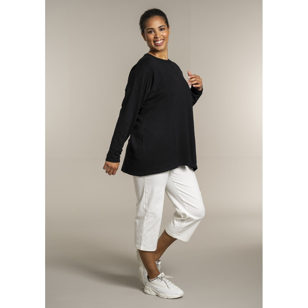Sandgaard Strikket langærmet bluse Blouse Black