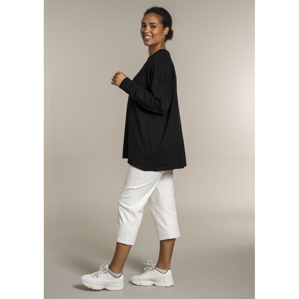 Sandgaard Strikket langærmet bluse Blouse Black