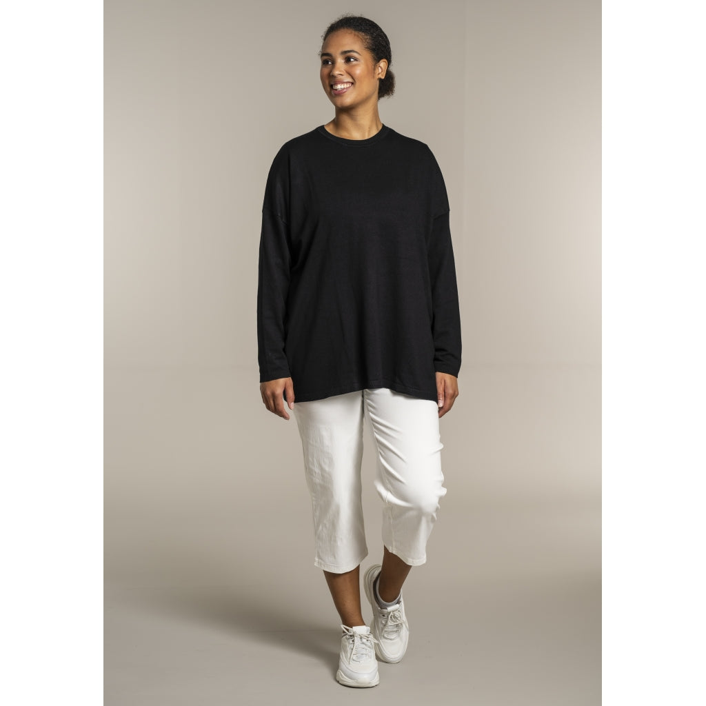 Sandgaard Strikket langærmet bluse Blouse Black