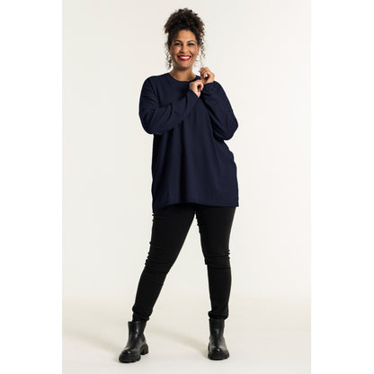 Sandgaard Strikket langærmet bluse Blouse Dark Blue