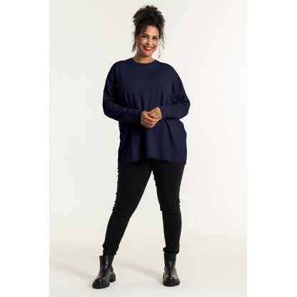 Sandgaard Strikket langærmet bluse Blouse Dark Blue