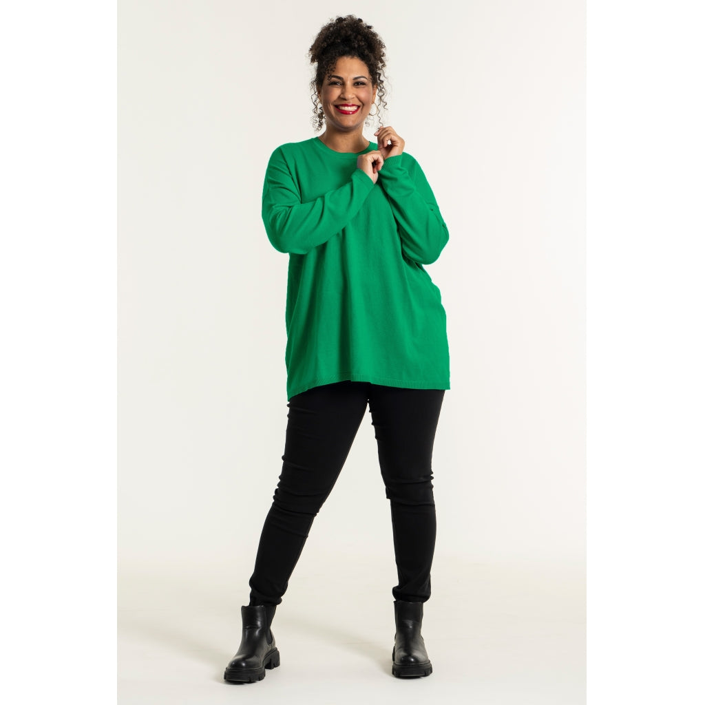 Sandgaard Strikket langærmet bluse Blouse Grass green