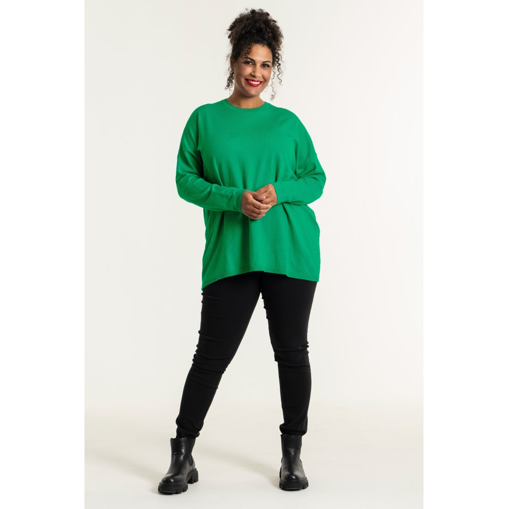 Sandgaard Strikket langærmet bluse Blouse Grass green
