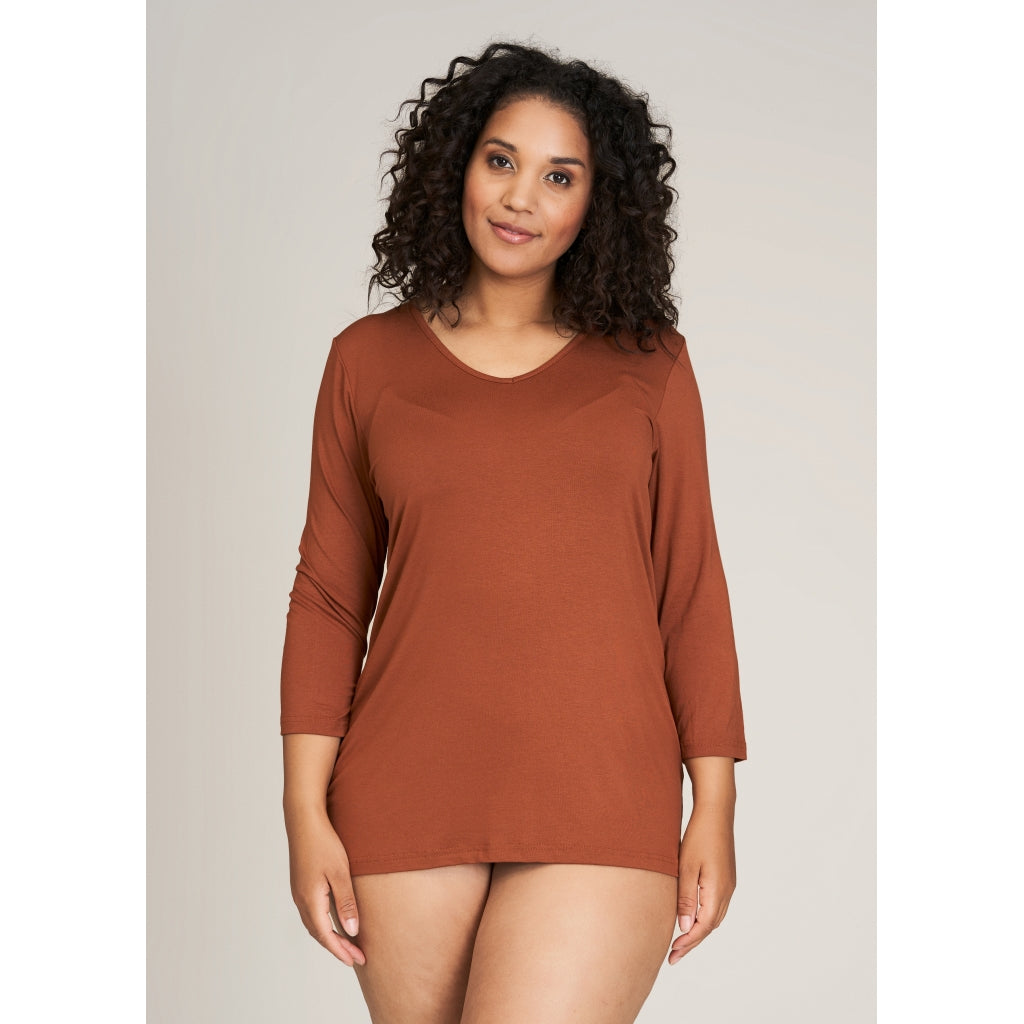 Sandgaard T-shirt med 3/4 ærmer T-Shirt 1 Burn Orange